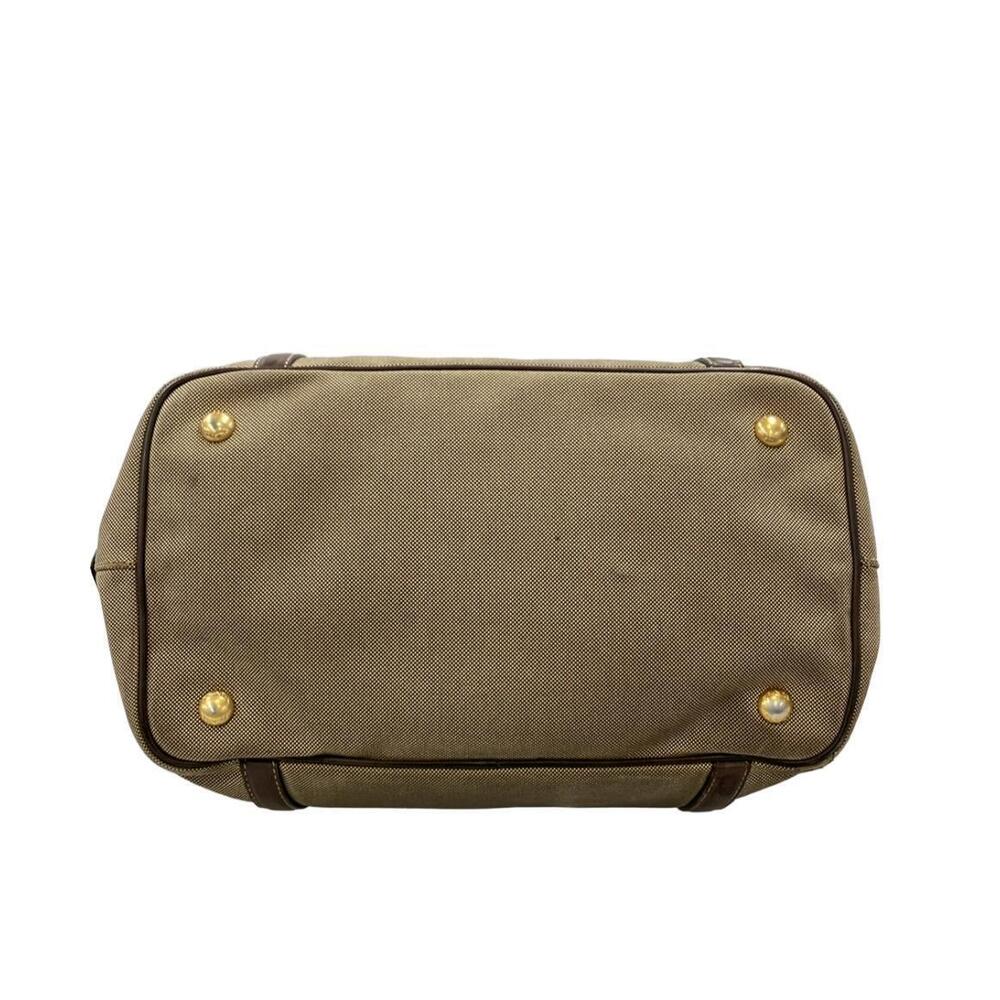 Prada Logo Jacquard Tote Shoulder bag brown leather - Picture 4 of 6